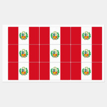 Etiquetas Patrióticas com bandeira do Peru