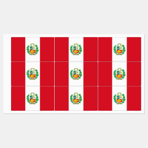 Etiquetas Patrióticas com bandeira do Peru