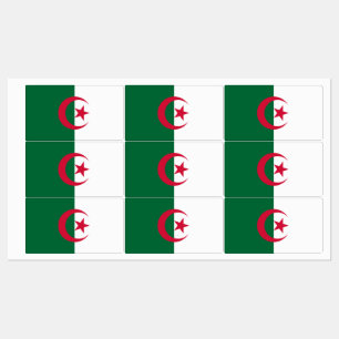 Etiquetas Patrióticas com pavilhão da Argélia