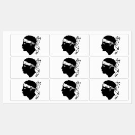 Etiquetas Patrióticas com pavilhão da Córsega, Fra