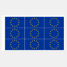 Etiquetas Patrióticas com pavilhão da União Europe