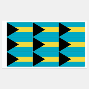 Etiquetas patrióticas com pavilhão das Bahamas