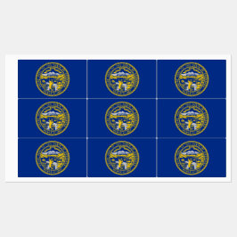 Etiquetas Patrióticas com pavilhão do Estado de Ne