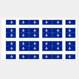 Etiquetas patrióticas com pavilhão do Quebec