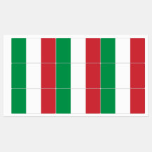 Etiquetas patrióticas com pavilhão italiano