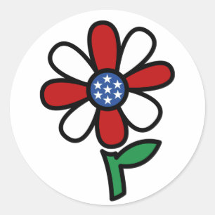 Etiquetas patrióticas da flor