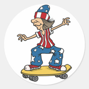 Etiquetas patrióticas do skater
