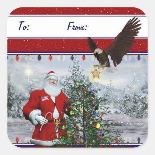 Etiquetas patrióticas do Tag do presente do Natal