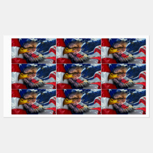 Etiquetas Patriótico da Bandeira do Lobo Bald Americano