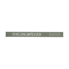 Etiquetas Peace Love Hope Joy green feriado endereço