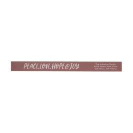 Etiquetas Peace Love Hope Joy Trendy Morada de Férias em Tre