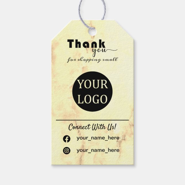 Etiquetas penduradas personalizadas impressas márm (Frente)