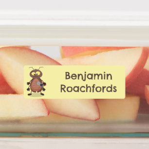 Etiquetas Personagem de desenho animado de barata engraçado 