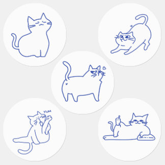 Etiquetas Personagem de desenho de gato branco fofo engraçad