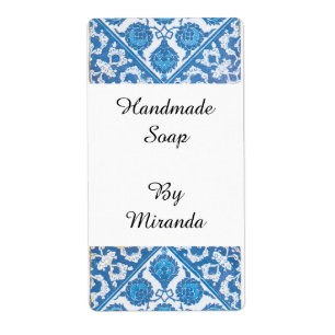 Etiquetas Personalizadas Azuis Brancas Delft Cornf
