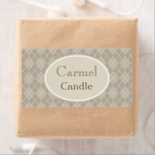 Etiquetas Personalizadas Beige Argyle