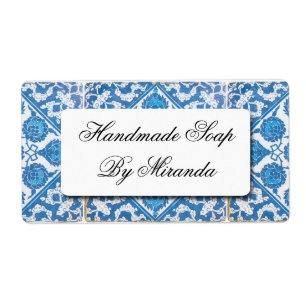 Etiquetas Personalizadas Blue White Delft Cornflow