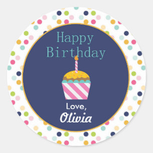 Etiquetas personalizadas bolinhas do aniversário