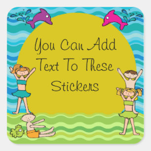 Etiquetas personalizadas da festa na piscina