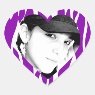 Etiquetas personalizadas da foto da zebra roxo