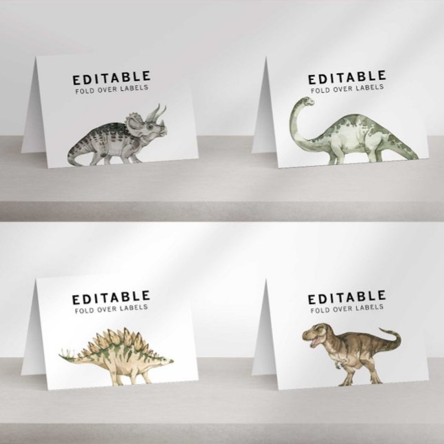 Etiquetas Personalizadas de Dinossauros Jurássicos (Criador carregado)