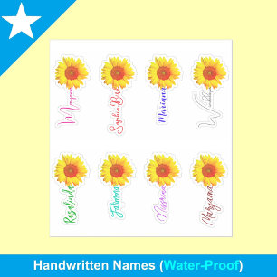Etiquetas personalizadas de girassol amarelo 8, No