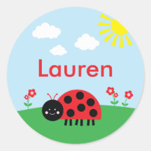 Etiquetas Personalizadas de Ladybug Vermelho Bonit