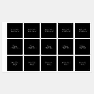 Etiquetas Personalizadas de Marca de Álcool Preto