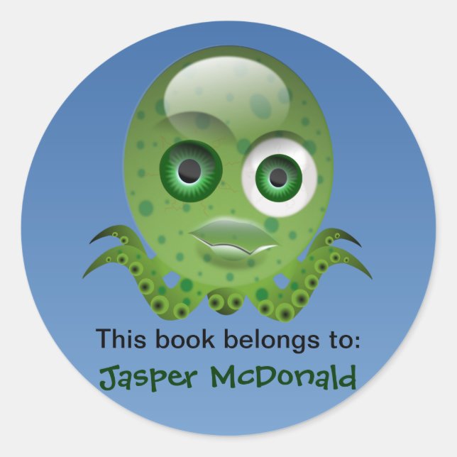 Etiquetas Personalizadas de Octopus Verde (Frente)