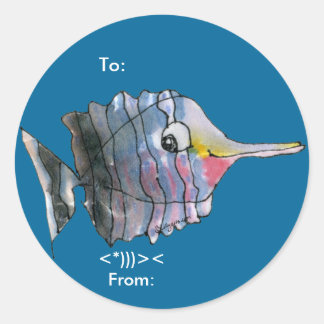 Etiquetas Personalizadas de Peixe-Borboleta Cartoo
