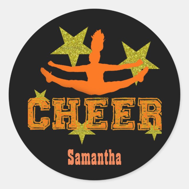 Etiquetas personalizadas do cheerleader Orange All (Frente)