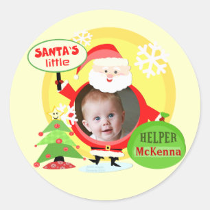 Etiquetas personalizadas do Natal da foto