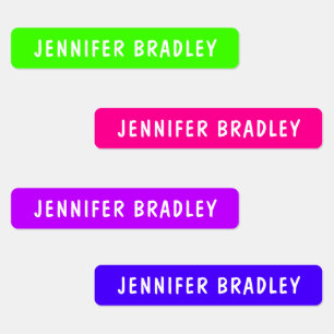Etiquetas Personalizadas Neon Multicolor para Esco