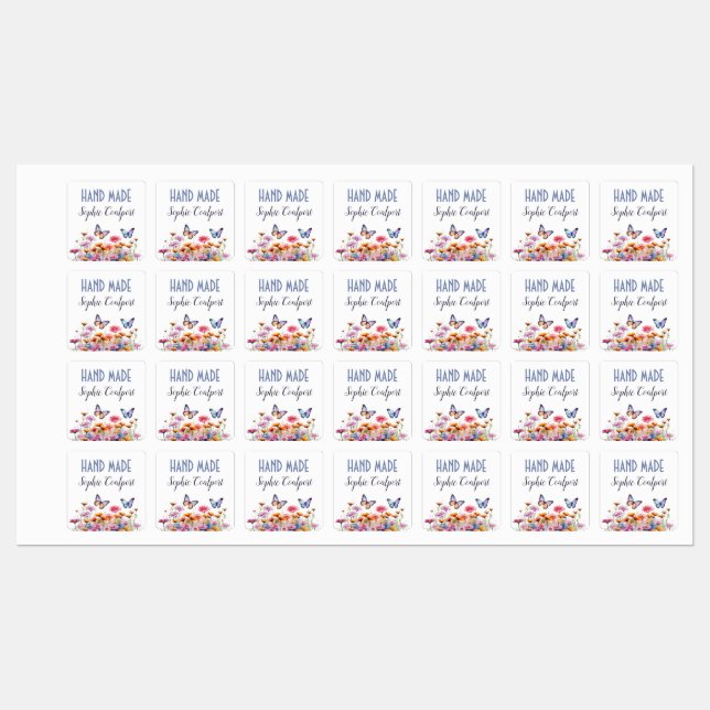 Etiquetas personalizadas para produtos feitos à mã (Folha)