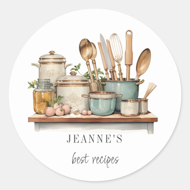Etiquetas Personalizadas Receitas Panelas Utensíli (Frente)