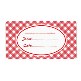 Etiquetas Personalizadas Vermelhas Gingham para Pr