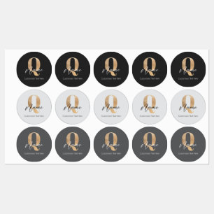 Etiquetas Personalizado por Q & Name Iniciais Monogramados M