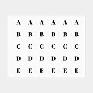 Etiquetas Personalizar o monograma branco preto inicial