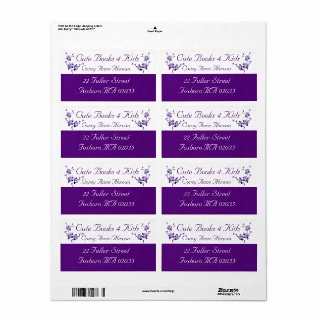 Etiquetas personalizáveis (Toda a folha)