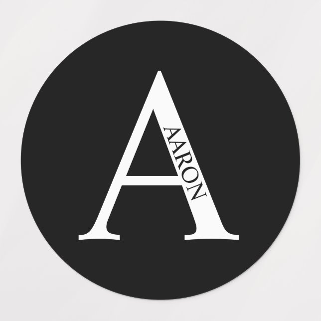 Etiquetas Personalized Monogram and Name Labels (Design 1)