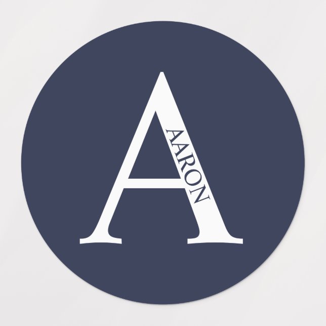 Etiquetas Personalized Monogram and Name Labels (Design 1)