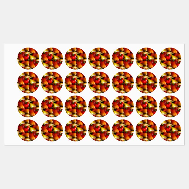 Etiquetas Pimentos vermelhos e amarelos (Folha)