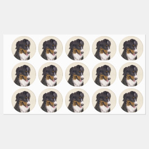 Etiquetas Pintura de Cachorro de Montanha Bernese - Arte Ori