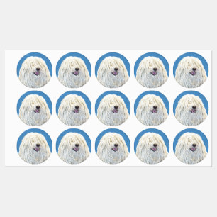 Etiquetas Pintura de Puli - Arte de Cachorro Original Bonita