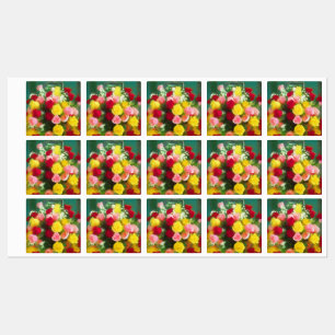 Etiquetas Pintura de Rose Bouquet - Arte Flor Original Custa
