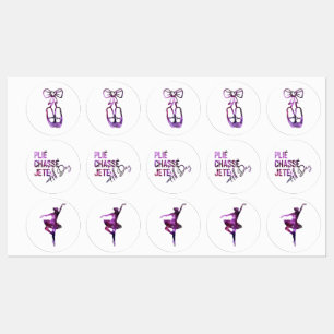 Etiquetas Plie, Chasse, Jete o Dia Todo ~ Design de Ballet