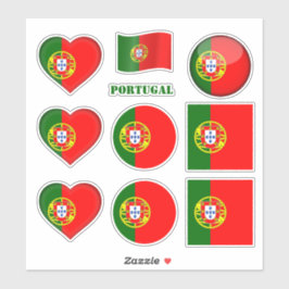 Etiquetas Portugal e bandeira portuguesa, Coração/