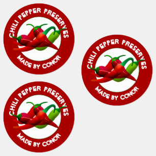 Etiquetas Preserva de Pepper Chili