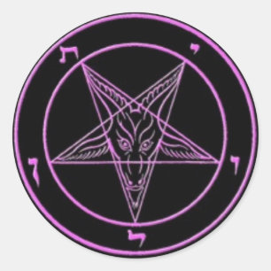 Etiquetas pretas/cor-de-rosa de Baphomet