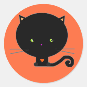 Etiquetas pretas do gato do Dia das Bruxas